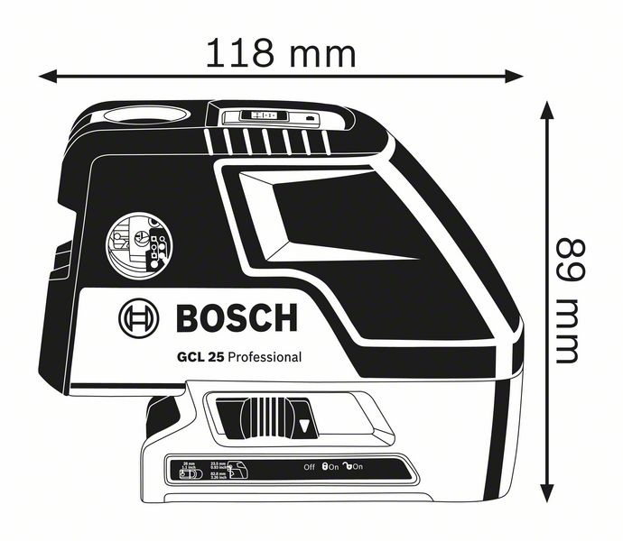 Bosch Professional GCL 25 Livella Laser Combinata - Autolivellamento ± 4°, Diodo Laser 635 nm, Protezione IP 54, Design Compatto