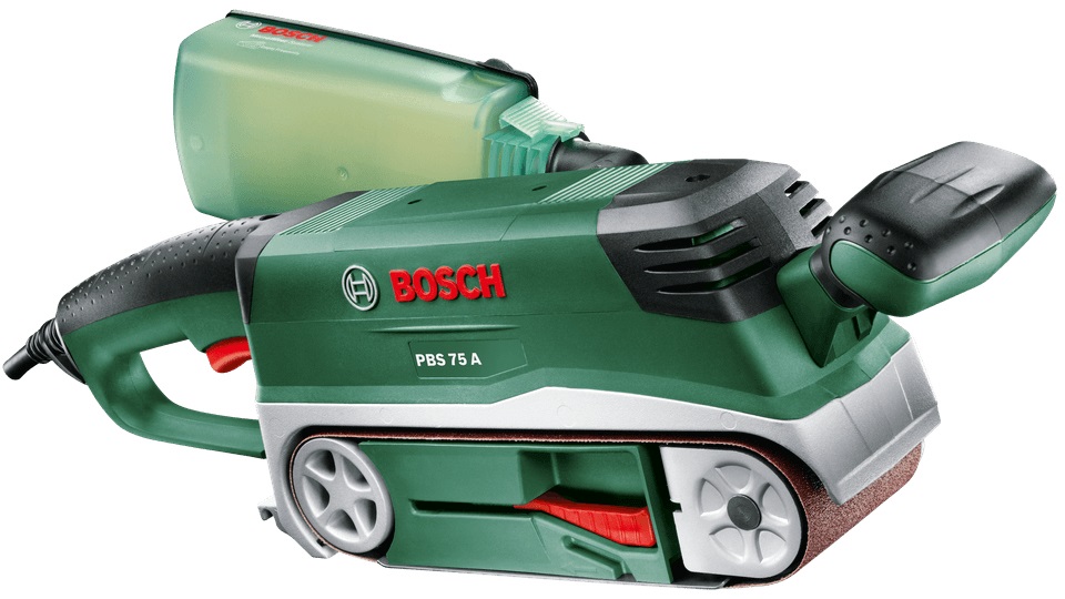Bosch PBS 75 A Levigatrice a Nastro 710 W, Nero e Verde, 75 x 533 mm, Velocità 350 m/min, Design Ergonomico