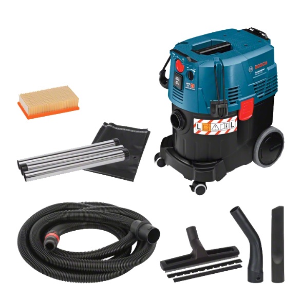 Bosch GAS 35 L AFC Professional Aspirapolvere 1380 W Umido e Secco, Senza Sacchetto, Capacità 35 L, Nero e Blu