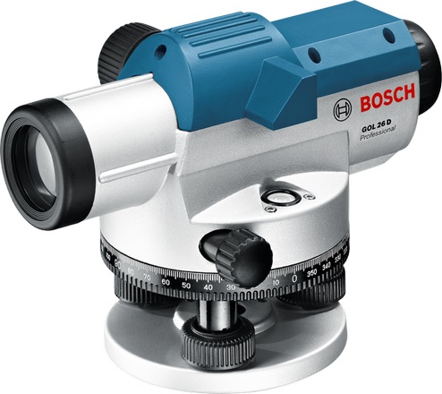 Bosch GOL 26 G Livella Ottica 26x con Asta GR 500 e Treppiede BT 160 - Raggio d'Azione fino a 100 m, Precisione ± 1,6 mm/m, Impermeabile IP54