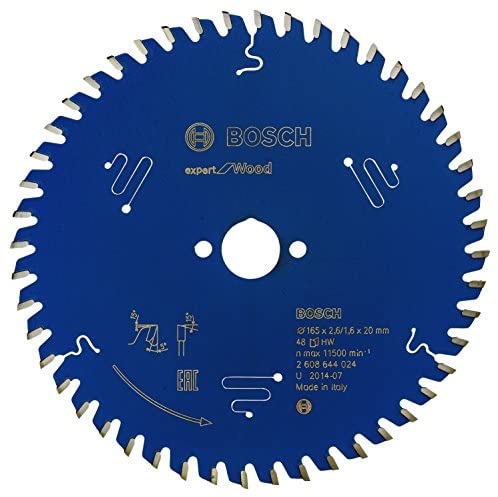 Bosch CSB Expert Madera Lama Circolare 165 mm con 48 Denti per Seghe a Immersione e Circolari - Diametro Foro 20 mm, Larghezza Taglio 2,6 mm