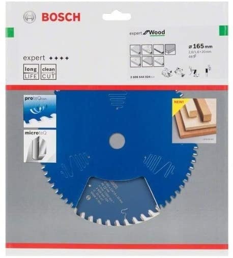 Bosch CSB Expert Madera Lama Circolare 165 mm con 48 Denti per Seghe a Immersione e Circolari - Diametro Foro 20 mm, Larghezza Taglio 2,6 mm