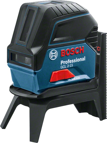 Bosch GCL 2-15 Livella Laser Multifunzionale Rosso da Interno con Punti a Piombo, Raggio d'Azione 15 m, Supporto RM 1 e Custodia Protettiva