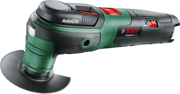 Bosch UniversalMulti 12 Utensile Multifunzione a Batteria 12V - Nero, Verde, Rosso, 20000 OPM, Taglio, Levigatura, Segatura