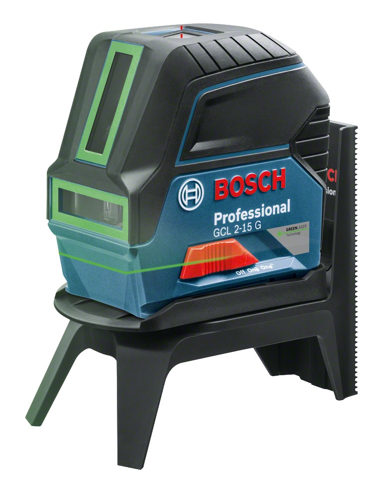 Bosch GCL 2-15 G Livella Laser Multifunzionale Verde con Supporto RM1, Portata 15 m, Punti a Piombo e Valigetta
