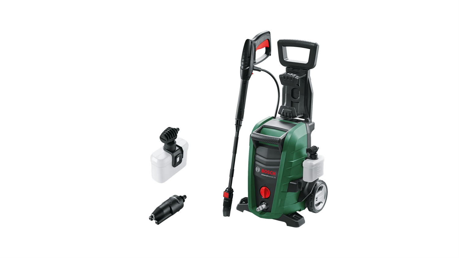 Bosch Home and Garden UniversalAquatak 130 - Idropulitrice Elettrica 1700W, 130 bar, 380 l/h, 2 Ugelli, Tubo Flessibile 6m, Maniglia Estendibile