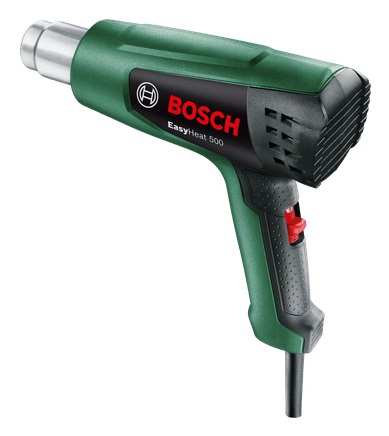 Bosch EasyHeat 500 - Soffiatore ad aria calda 1600 W, 27 l/min, 500 °C, design compatto