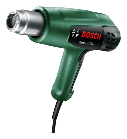 Bosch EasyHeat 500 - Soffiatore ad aria calda 1600 W, 27 l/min, 500 °C, design compatto
