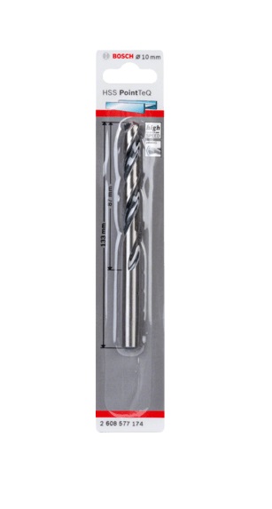 Bosch Punta Elicoidale HSS PointTeQ 10 mm - Punta da Trapano per Metallo, Acciaio, Fusione e Plastica
