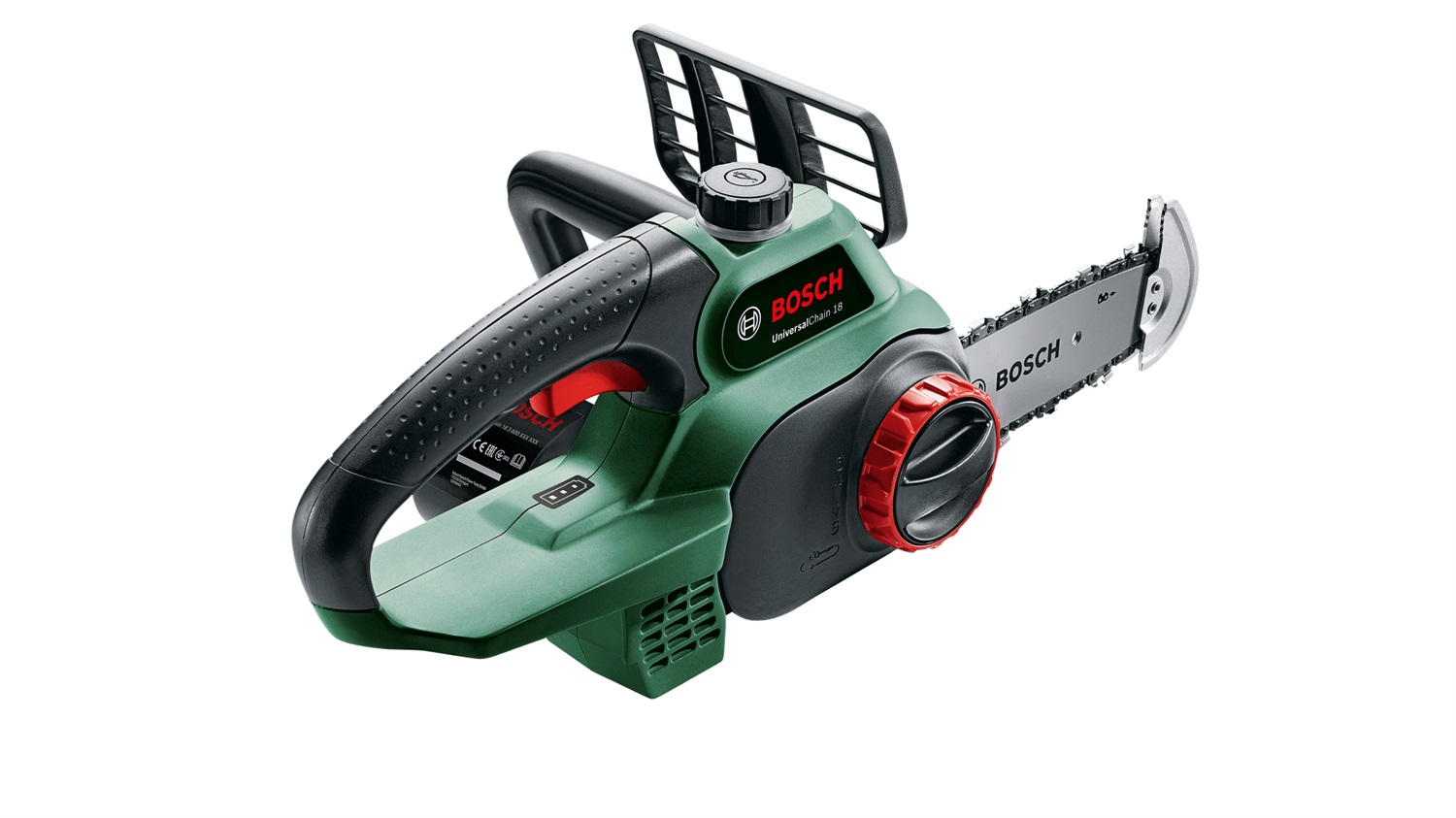 Bosch UniversalChain 18 Motosega a Batteria 18V con Lama da 20 cm, Leggera e Maneggevole, Sistema SDS, Senza Batteria e Caricabatterie