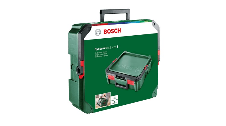 Bosch Home and Garden SystemBox Cassetta Porta Utensili Misura S in Polipropilene (PP) Nero e Verde - Dimensioni 390 x 343 x 121 mm