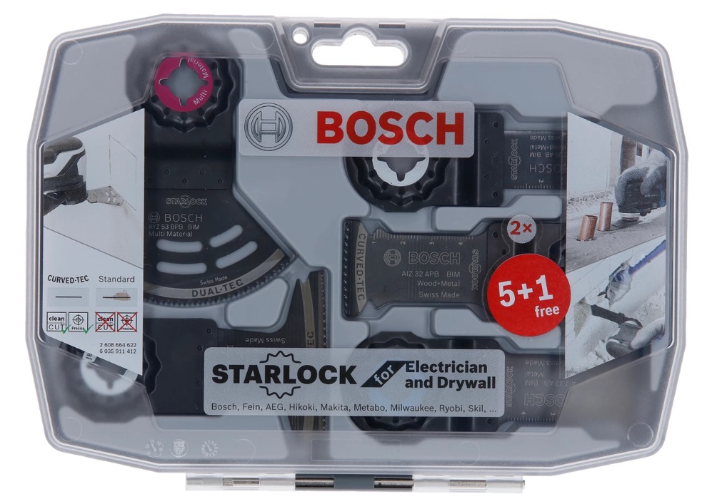 Bosch Set Starlock Professionale da 6 pz. di lame per taglio in legno, metallo e multimateriale - 2608664622