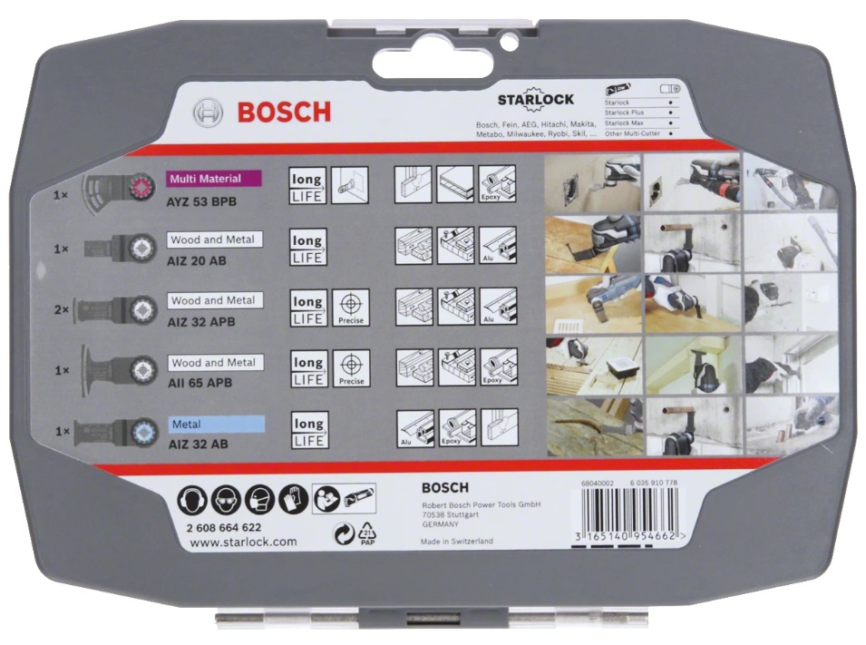 Bosch Set Starlock Professionale da 6 pz. di lame per taglio in legno, metallo e multimateriale - 2608664622