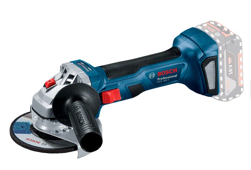 Bosch GWS 18V-7 Professional Smerigliatrice Angolare a Batteria 125 mm, 11000 Giri/min, Motore Brushless, Peso 1,6 kg