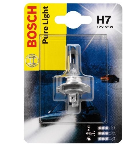 Bosch H7 Pure Light Lampadina Faro 12 V 55 W PX26d - Lunga Vita Utile e Luce Potente