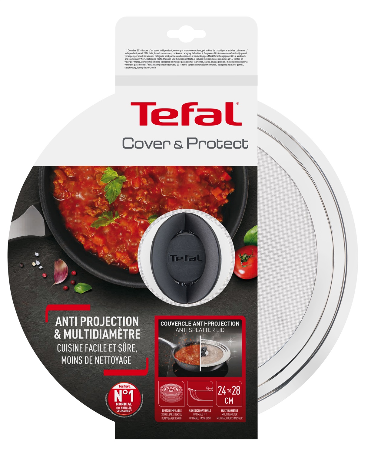 Tefal Ingenio L98799 Coperchio Antiproiezione in Acciaio Inox - 24/30 cm