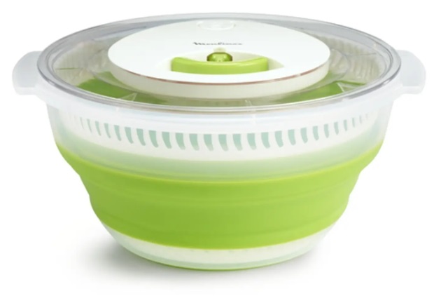 Moulinex Centrifuga per Insalata Retrattile 4L Verde - Design Pieghevole e Antiscivolo