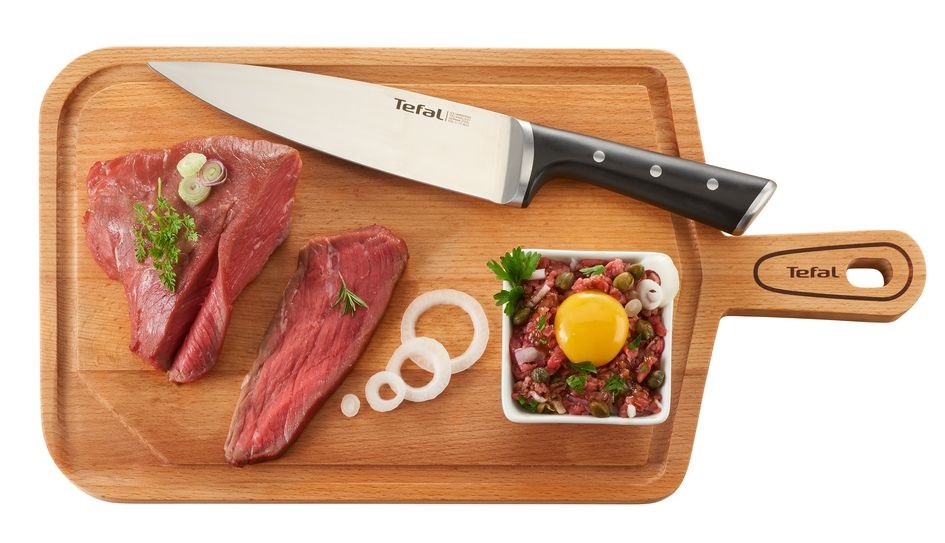 Tefal Ice Force Set di 3 Coltelli in Acciaio Inox - Coltello da Chef 20 cm, Coltello Multiuso 11 cm, Pelapatate 9 cm, Manico Ergonomico