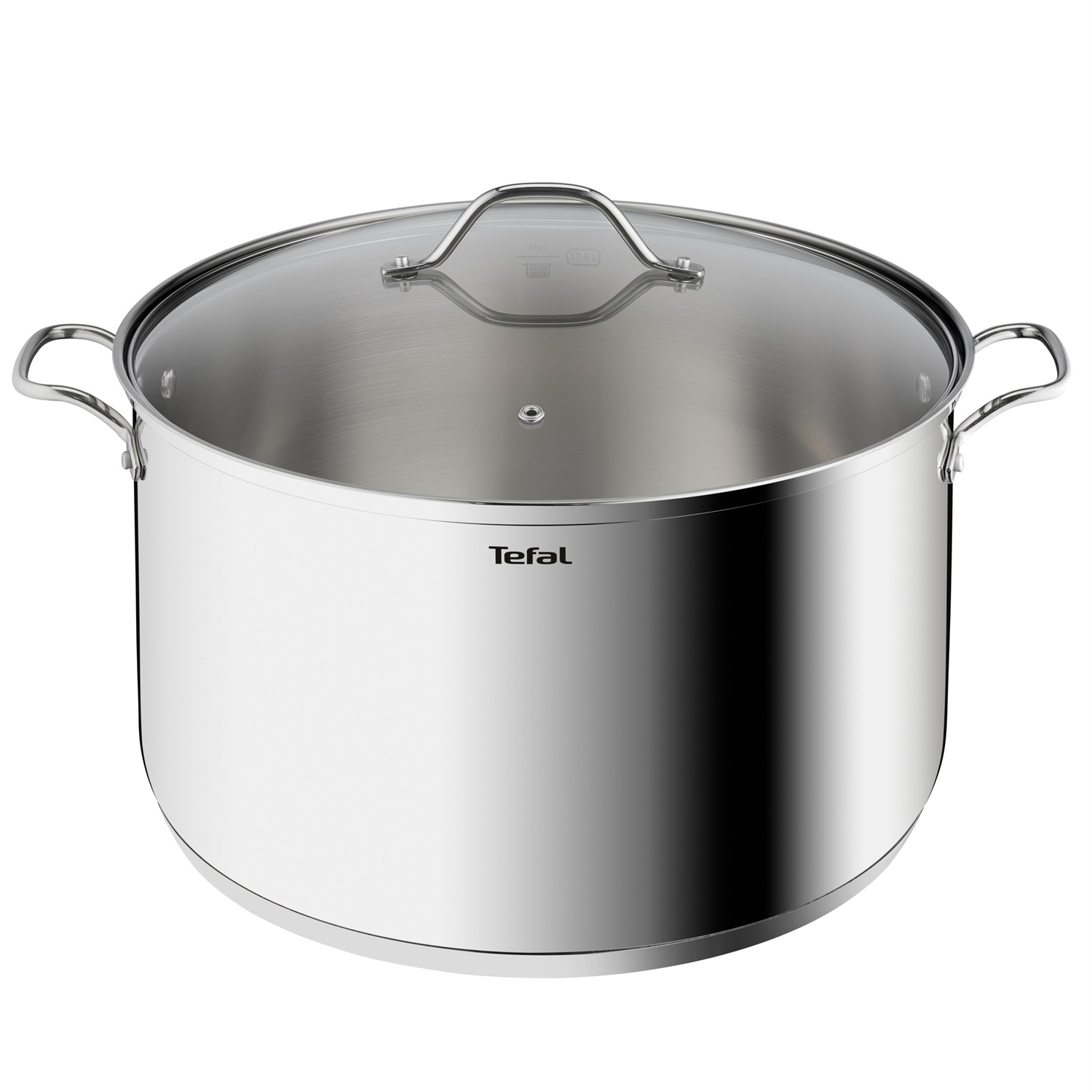 Tefal Marmit XL 36 cm in Acciaio Inossidabile con Coperchio in Vetro e Manici Robusti, Capacità 20L