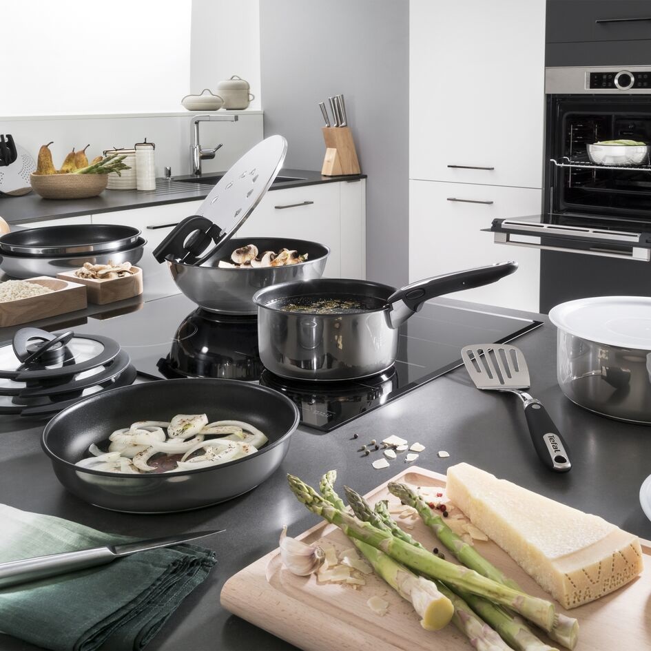 Tefal Padella antiaderente in acciaio inox 24 cm - Multiuso, compatibile con induzione