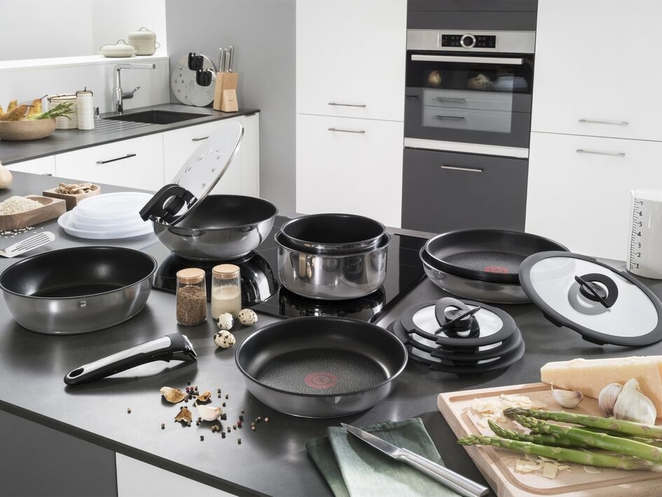 Tefal Padella antiaderente in acciaio inox 24 cm - Multiuso, compatibile con induzione