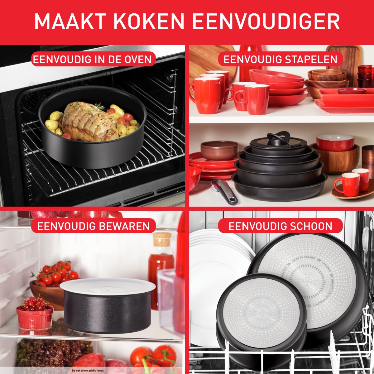 Tefal Ingenio Unlimited Casseruola 24 cm Manico Rimovibile Impilabile Antiaderente a Induzione Nero