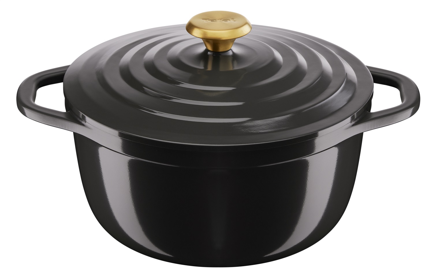 Tefal Casseruola Rotonda 24 cm - Capacità 4,7 l, Alluminio Pressofuso Leggero, Rivestimento Ceramico Sicuro, Coperchio a Condensazione, Compatibile Forno e Induzione, Colore Grigio