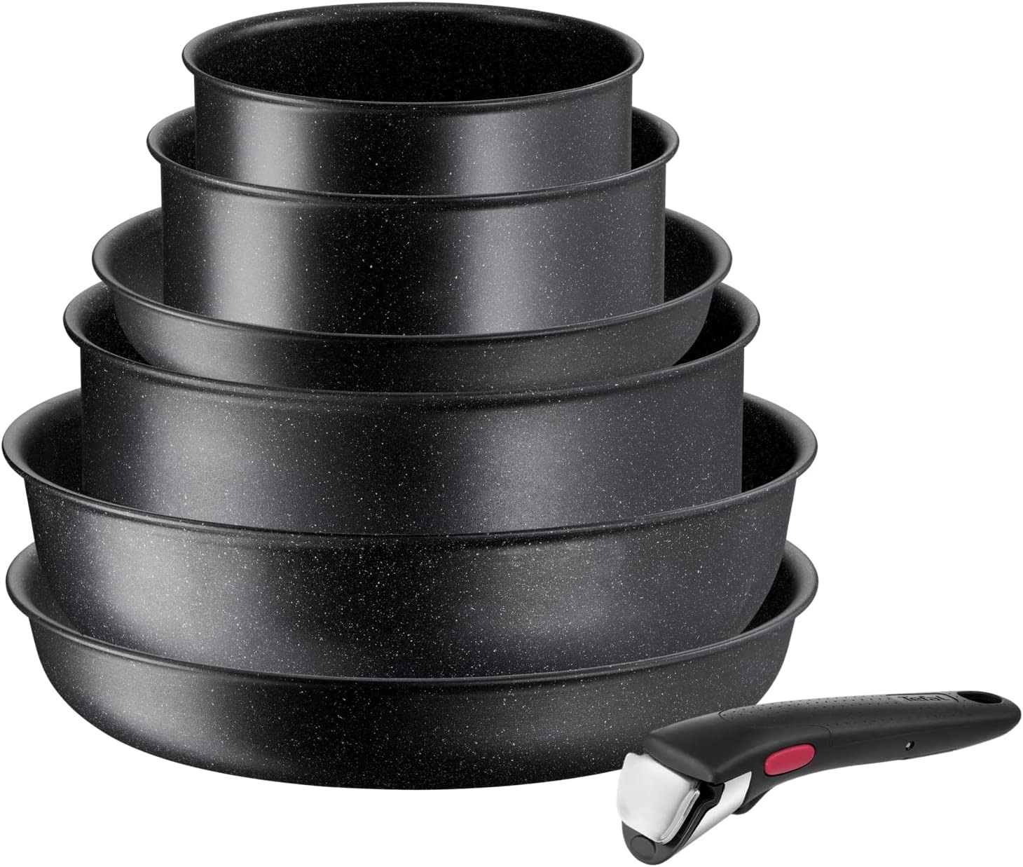 Tefal Ingenio - Set di pentole a induzione impilabili con rivestimento antiaderente e indicatore di temperatura