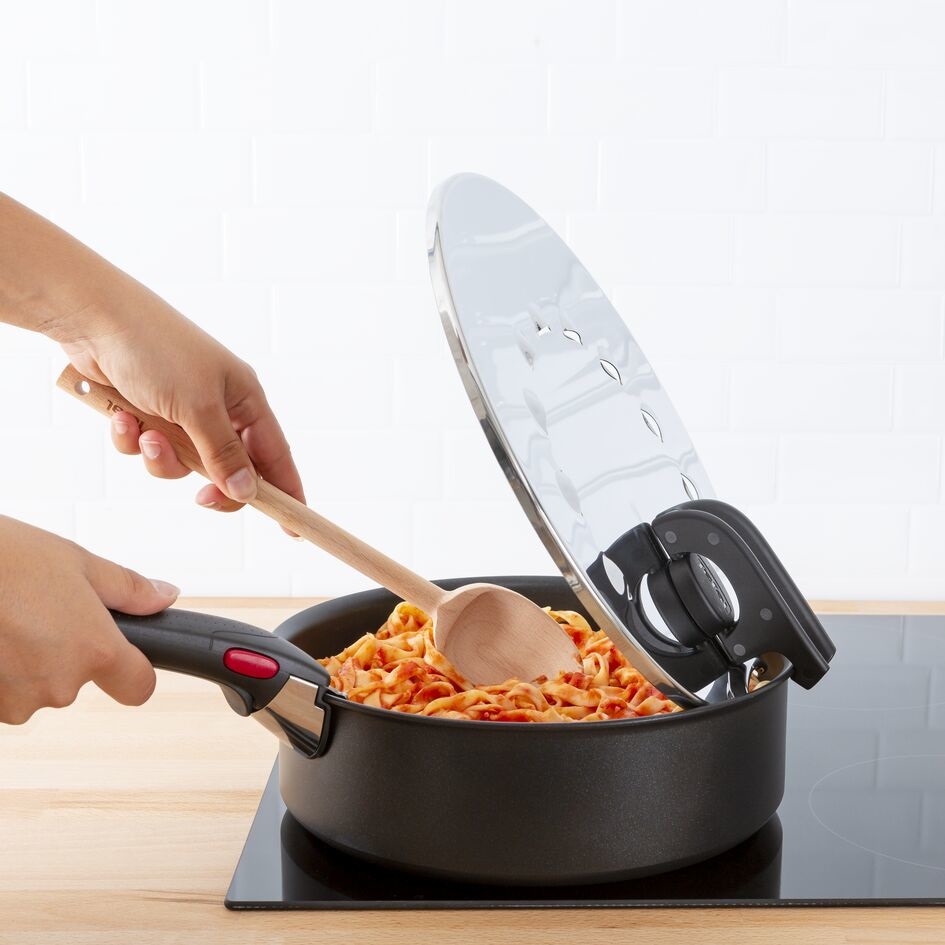 Tefal Ingenio L98298 - Multicoperchio Rotondo in Acciaio Inox 20-28 cm, Lavabile in Lavastoviglie e Perfetto per Scolare