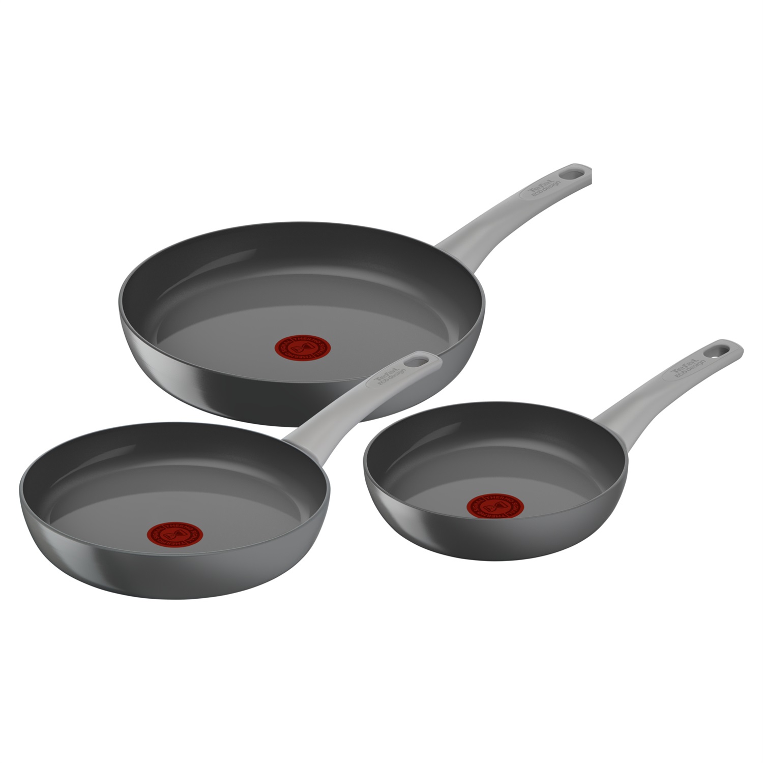Tefal Set di 3 Padelle Induzione 20/24/28 cm con Rivestimento Antiaderente Ceramica e Indicatore Thermo-Signal