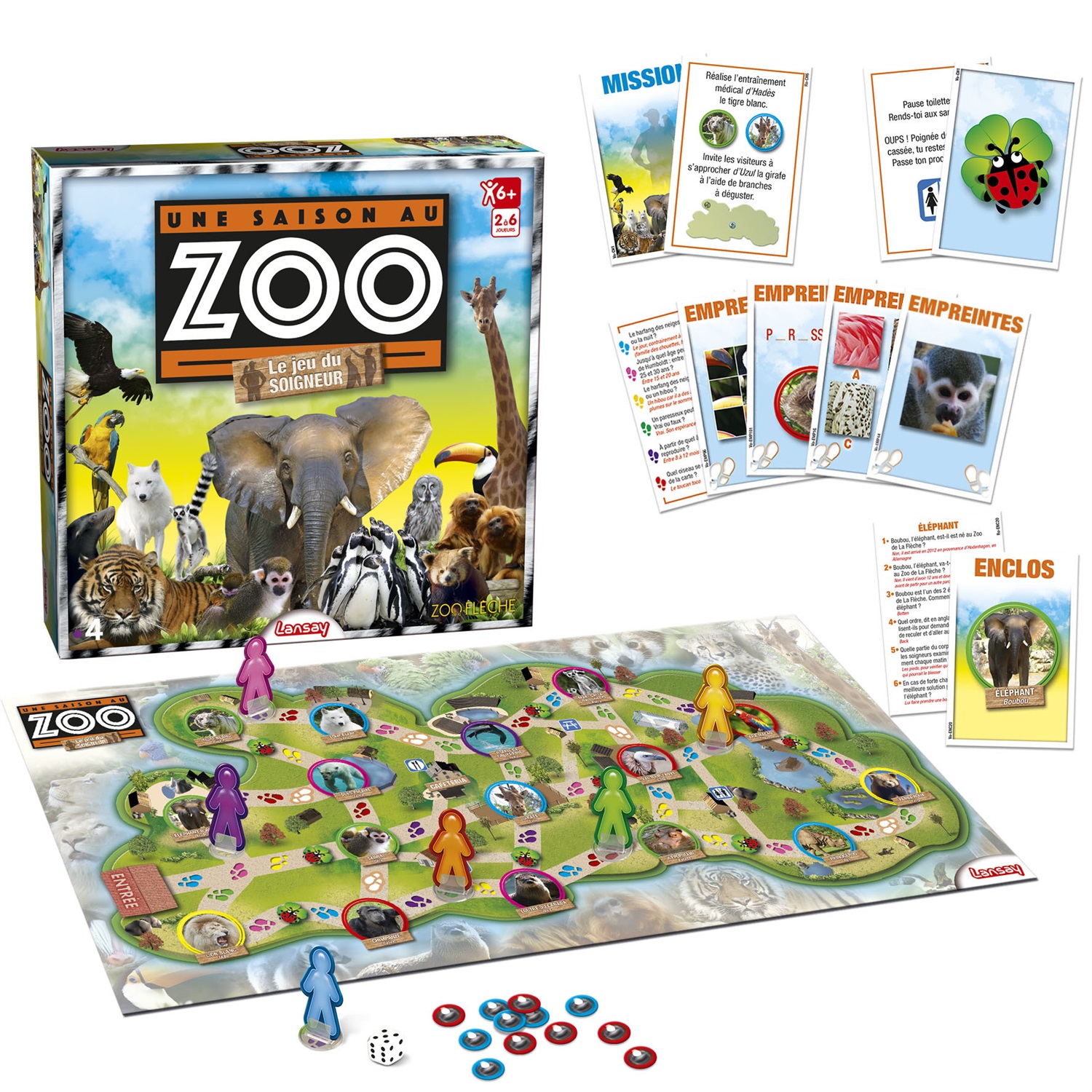 Lansay 75029 Gioco da Tavolo Trivia per Bambini e Adulti - Cultura Generale e Missioni allo Zoo