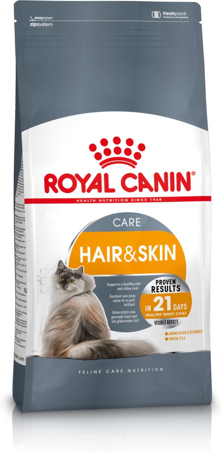 Royal Canin Hair & Skin Care 2kg - Alimento secco completo per gatti adulti, migliora pelle e pelo con Omega 3 e 6