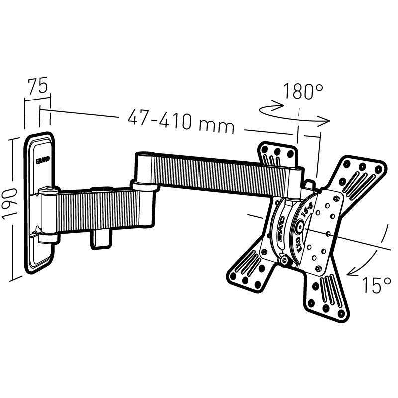 Erard EXO 200TW3 Supporto TV a Parete 94 cm (37