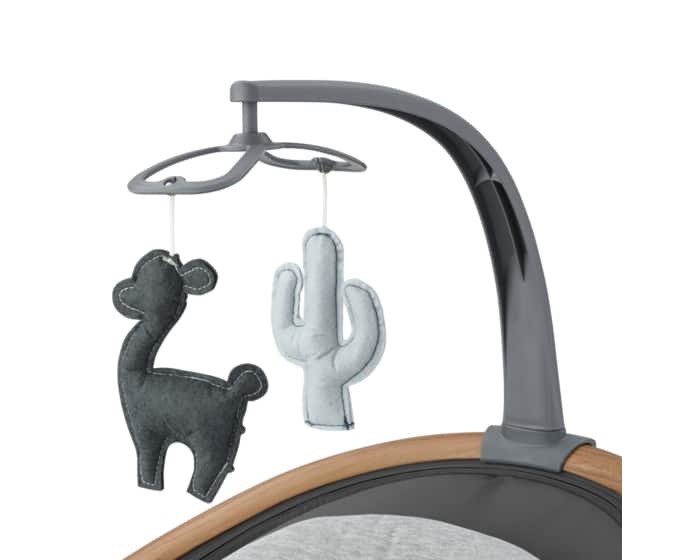 Maxi-Cosi Cassia Sdraietta Elettrica per Neonati 0-6 mesi, max 9 kg, Girevole 360°, Reclinabile, con Rilevamento Movimento e 12 Melodie - Essential Graphite