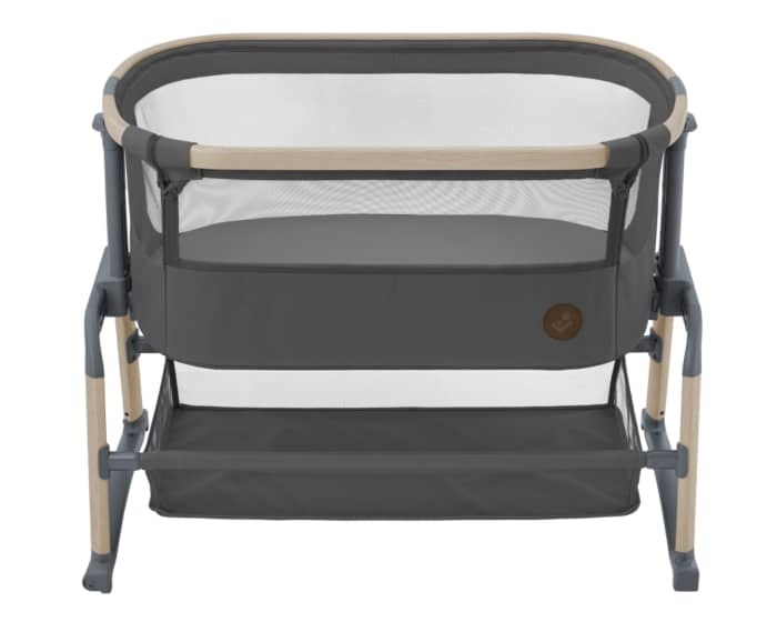 Maxi-Cosi Iora Air Culla Fianco Letto Beyond Graphite - Co-Sleeping con Materasso Extra Spesso, Funzione Dondolo, Altezza Regolabile e Tessuti Ecologici