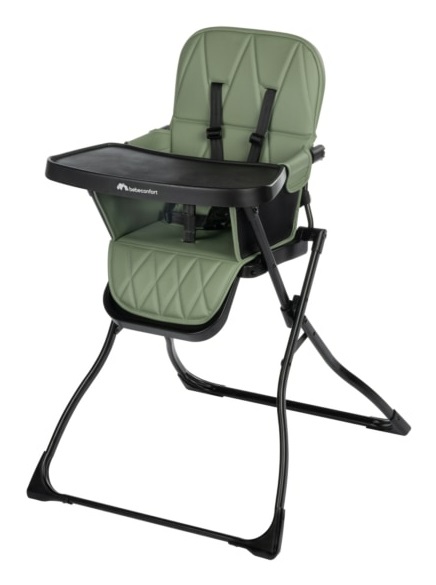 Bebe Confort Seggiolone Lily Pappa Pieghevole Ultracompatto, Leggero, Seduta Imbottita, 6 Mesi - 3 Anni, Mineral Green