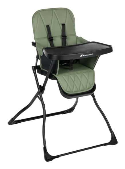 Bebe Confort Seggiolone Lily Pappa Pieghevole Ultracompatto, Leggero, Seduta Imbottita, 6 Mesi - 3 Anni, Mineral Green