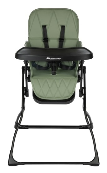 Bebe Confort Seggiolone Lily Pappa Pieghevole Ultracompatto, Leggero, Seduta Imbottita, 6 Mesi - 3 Anni, Mineral Green