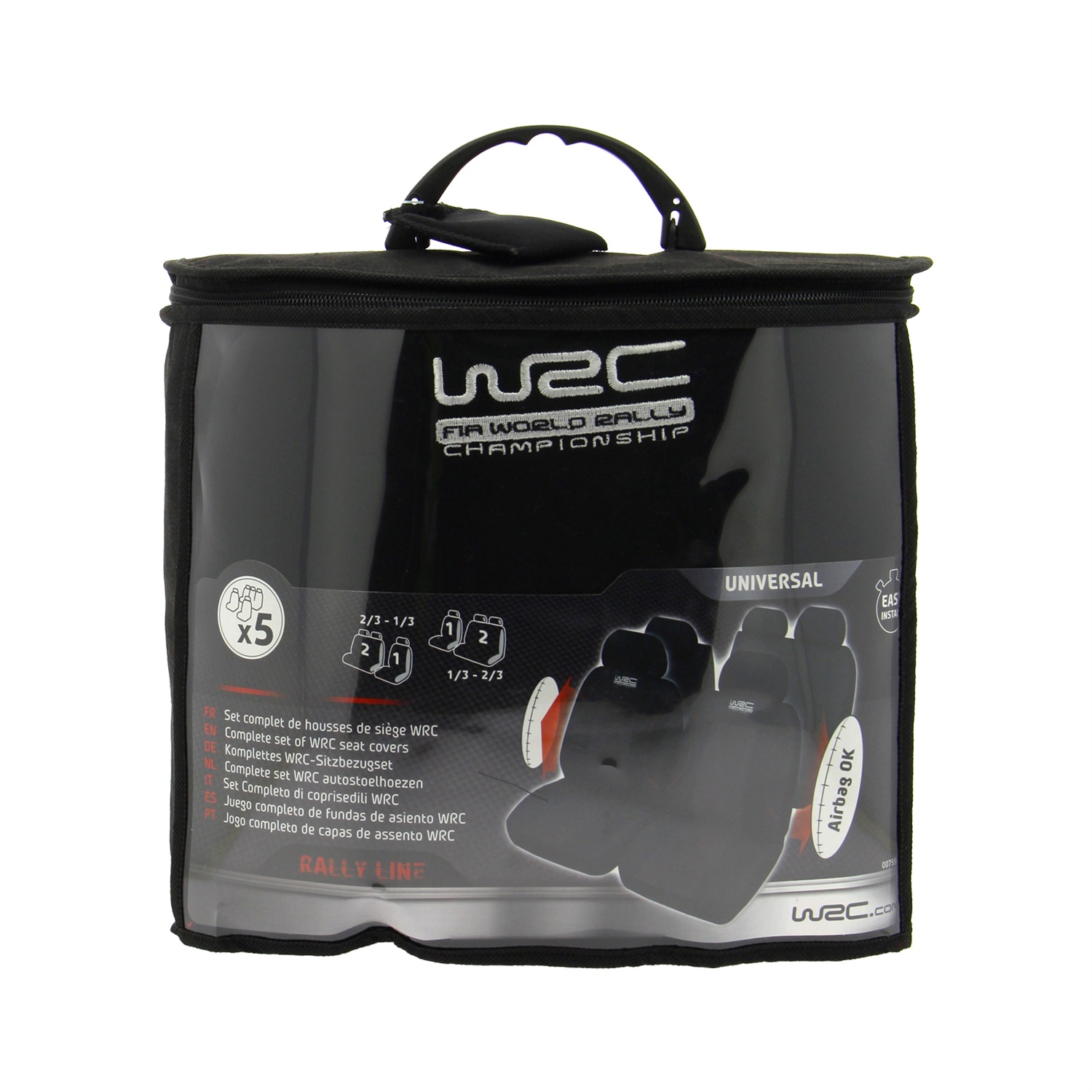 WRC 007590 Set Fodere Universali Anteriori e Posteriori 2/3-1/3 Rally Line in Velluto Nero