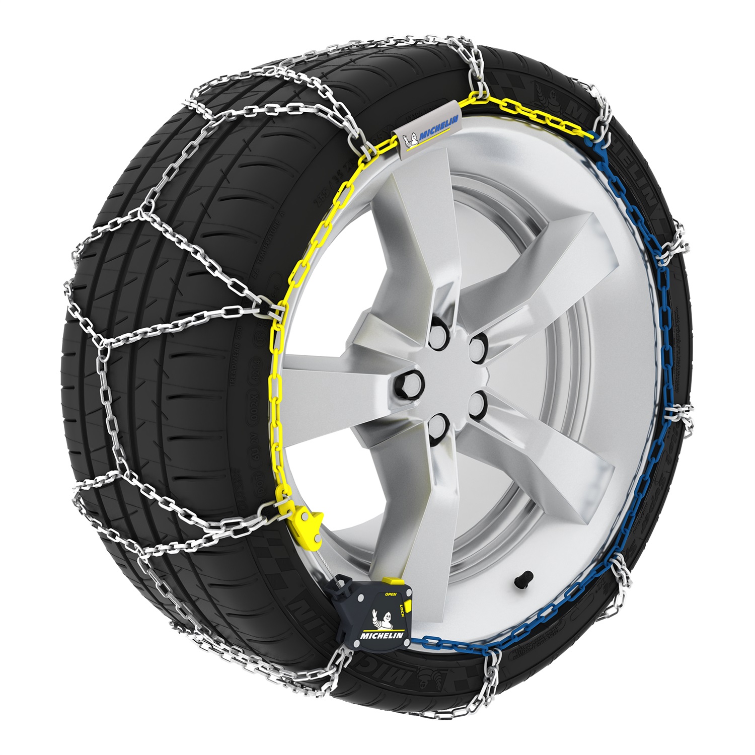 MICHELIN EXTREM GRIP AUTOMATIC Catene da Neve N°100 - Tensione Automatica, Maglie Quadrate da 9 mm, Smontaggio Automatico