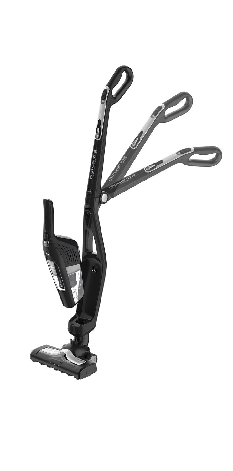 Rowenta RH6735WH Aspirapolvere 2 in 1 Senza Fili, Leggero, con Illuminazione a LED e 45 Min di Autonomia, Nero