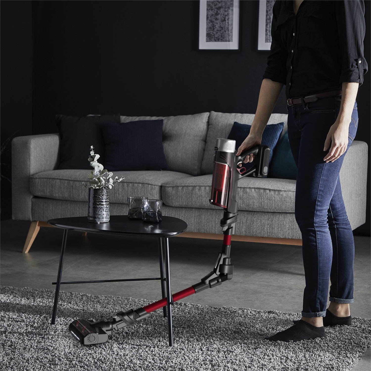 Rowenta X-Force Flex 9.60 RH2079 Aspirapolvere Senza Filo Ciclonico 250W Nero/Rosso Senza Sacchetto