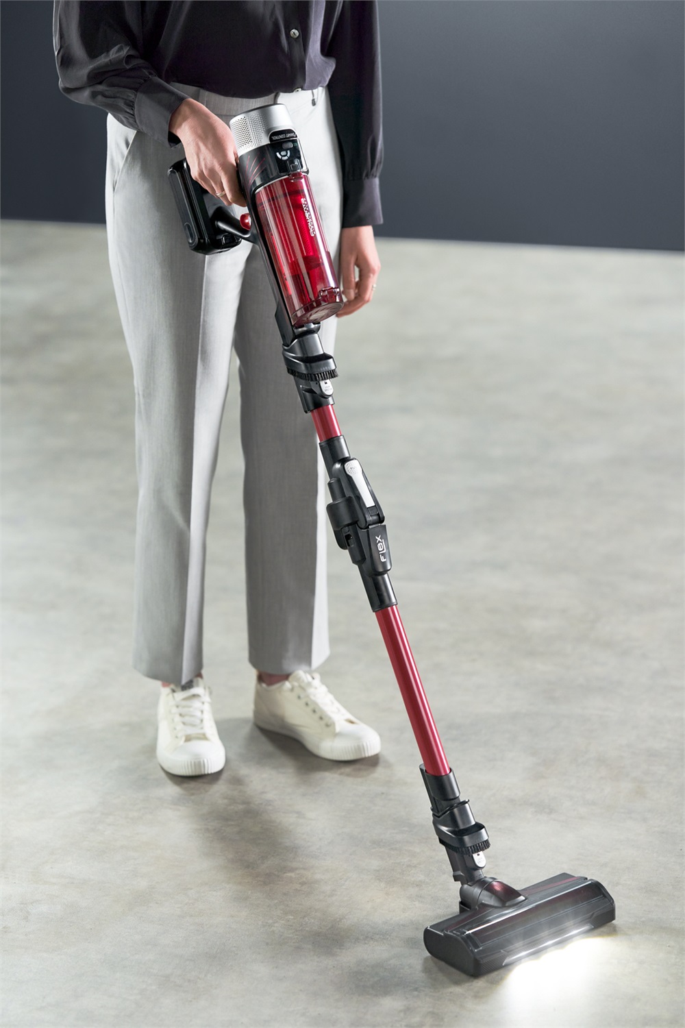 Rowenta X-Force Flex 9.60 RH2079 Aspirapolvere Senza Filo Ciclonico 250W Nero/Rosso Senza Sacchetto