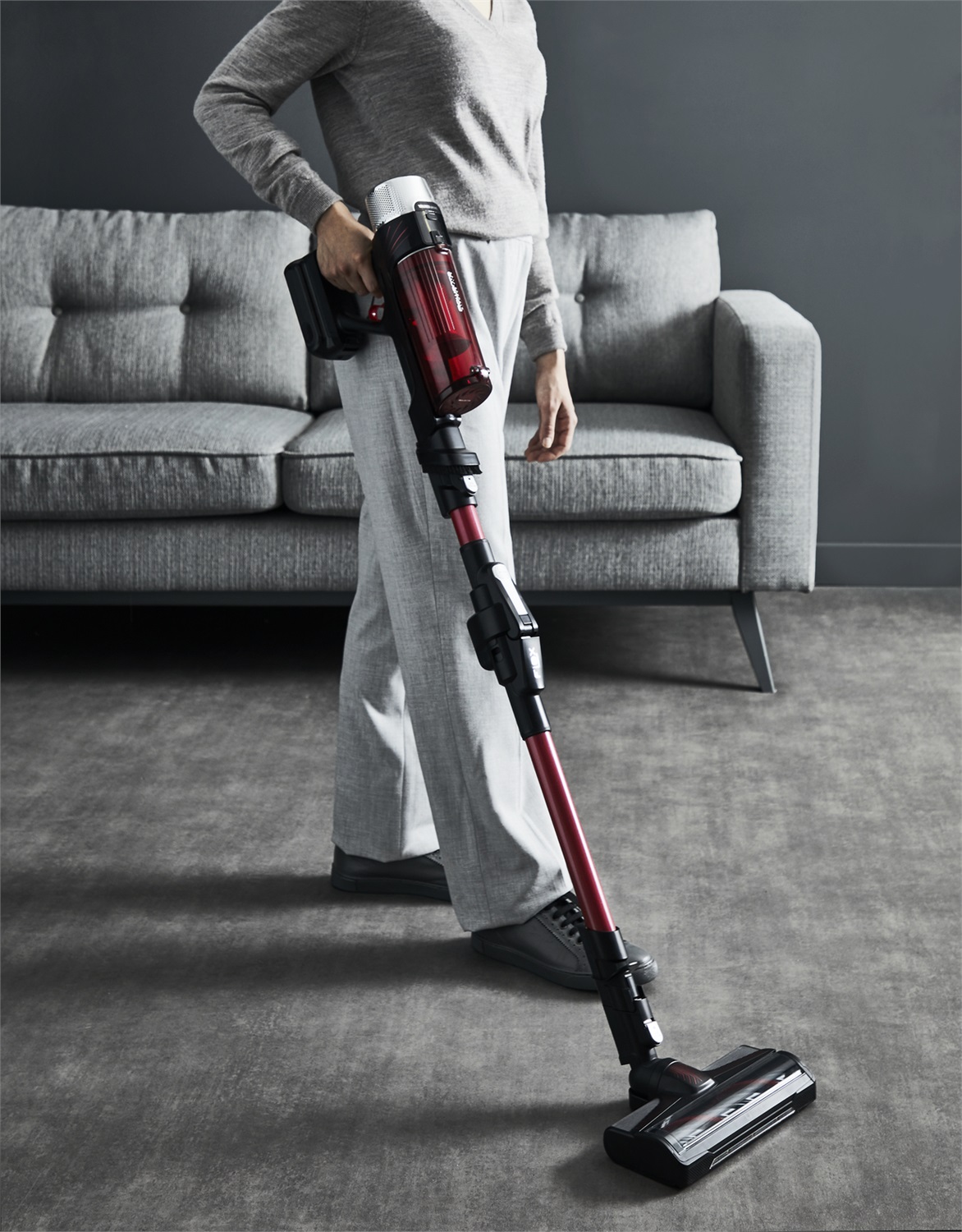 Rowenta X-Force Flex 9.60 RH2079 Aspirapolvere Senza Filo Ciclonico 250W Nero/Rosso Senza Sacchetto