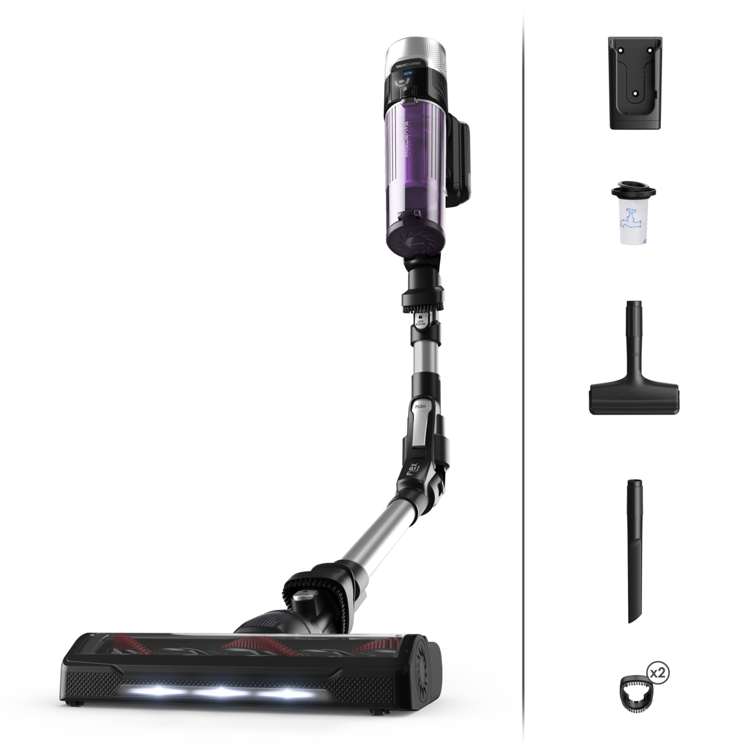 Rowenta XForce Flex 9.60 Aspirapolvere Senza Fili Modello Allergy RH2037 - Fino a 100 AirWatt, Autonomia di 45 Minuti, Design 2 in 1 con Tecnologia Flex
