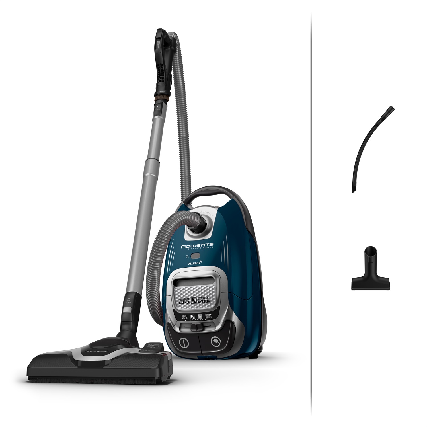 Rowenta RO7451 Aspirapolvere con Sacco Silence Force Effitech, Potenza 400W, Capacità XXL 4.5L, Sistema di Filtraggio Allergy , Spazzola Power Air, Silenzioso