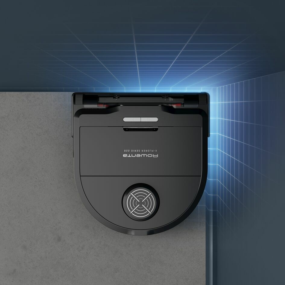 Rowenta X-Plorer Serie 220 - Robot Aspirapolvere con Potenza di Aspirazione 5600 PA, Autonomia 120 Min, Pulizia Profonda Intelligente, Adatto per Animali e Allergie