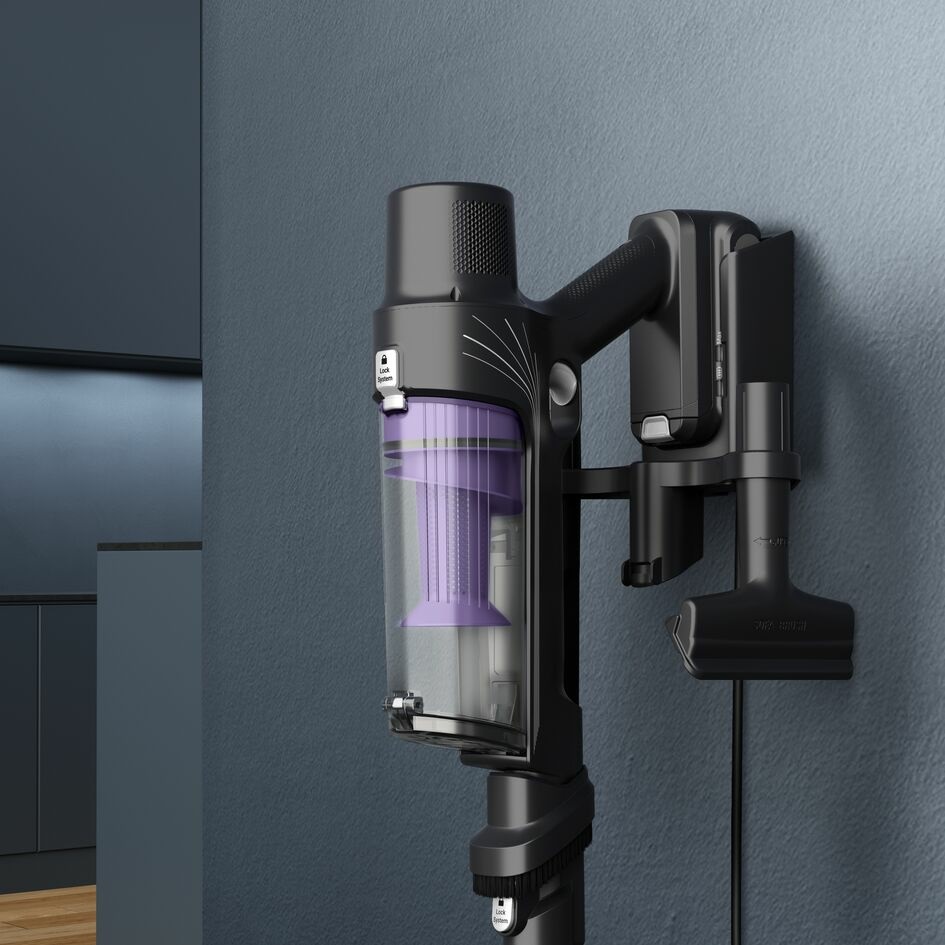 Rowenta X-Pert 7.60 RH6A35 Aspirapolvere senza filo 2 in 1 Viola e Argento, Potenza 140 W, Senza sacchetto, Tecnologia ciclonica