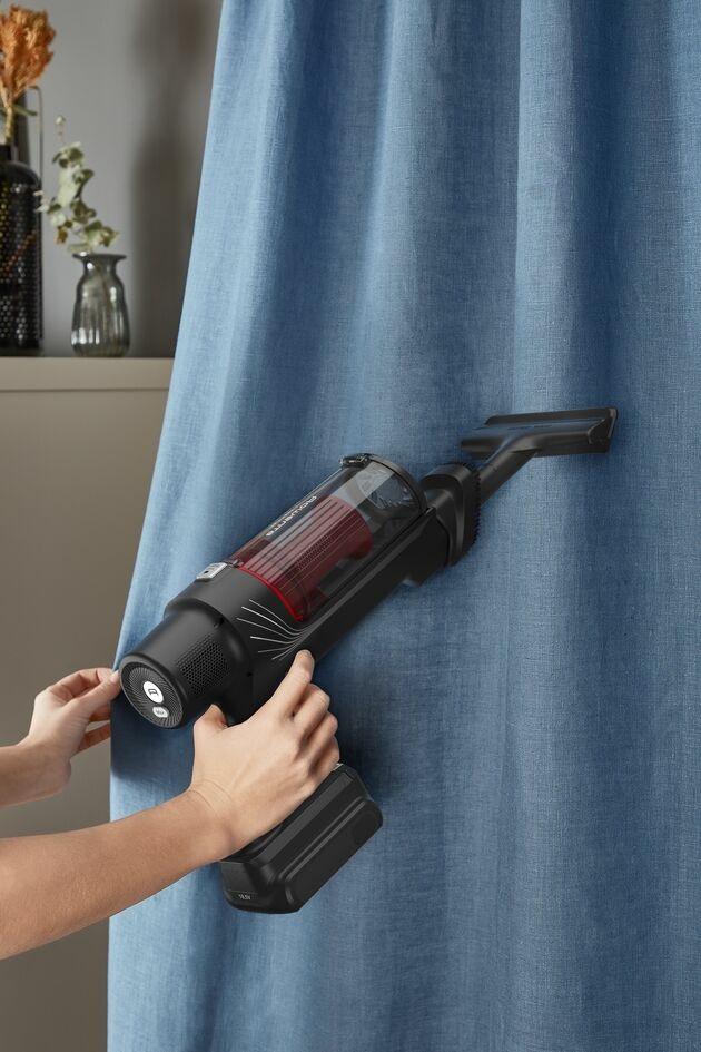 Rowenta X-Pert 7.60 RH6A75 - Scopa Elettrica Senza Filo 140W, Ciclonica, 2-in-1, Nero/Rosso