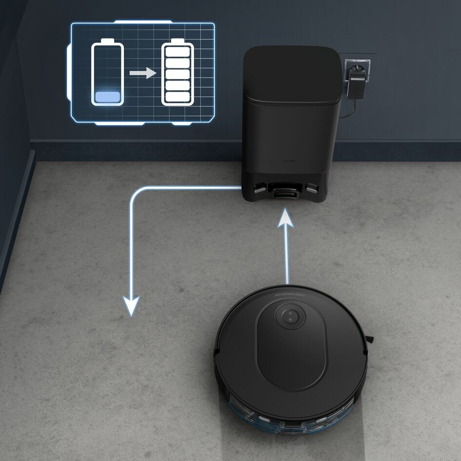 Rowenta X-PLORER Serie 65 Robot Aspirapolvere e Lavapavimenti con Navigazione Laser, Sistema Smart Aqua Power, Controllo Remoto, 168 Min di Autonomia, Potenza 2300 PA